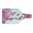 thumbnail image 1 of Gender Reveal Cutting Board, Hand Written Look Its a Girl Text Watercolor Splash Frame Pink Tones Print, Decorative Tempered Glass Cutting and Serving Board, in 3 Sizes, by Ambesonne, 1 of 2