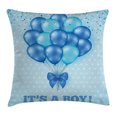 thumbnail image 1 of Gender Reveal Decorations Throw Pillow Cushion Cover, Balloons on Nostalgic Polka Dots Backdrop Childbirth Celebration, Decorative Square Accent Pillow Case, 16 X 16 Inches, Sky Blue, by Ambesonne, 1 of 2