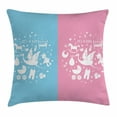 thumbnail image 1 of Gender Reveal Decorations Throw Pillow Cushion Cover, Cute Icons Girls Boys Baby Shower Stylized Toys Pattern, Decorative Square Accent Pillow Case, 20 X 20 Inches, Sky Blue Light Pink, by Ambesonne, 1 of 2