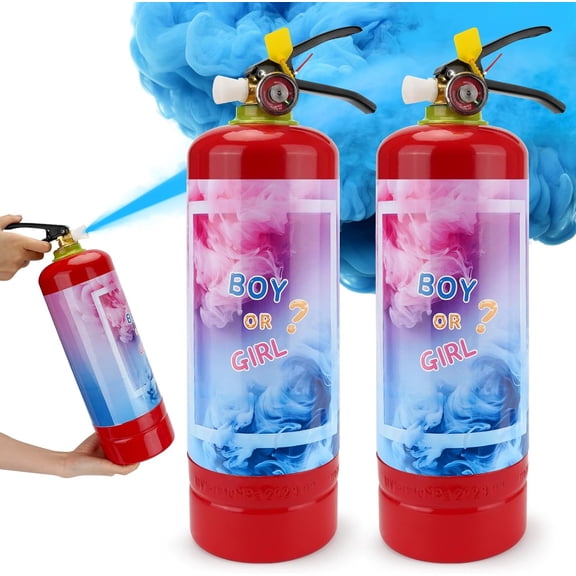 Gender Reveal Fire Extinguisher 2 Pack with 2.3 lb Blue Powder