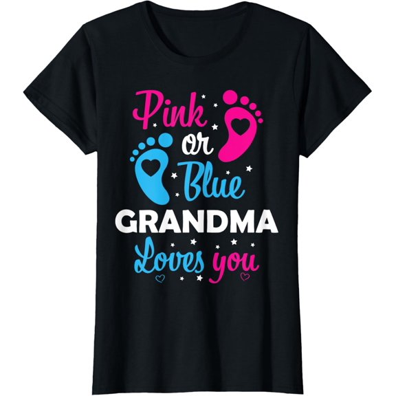Gender Reveal Grandma Grandmother Family T-Shirt100% cotton