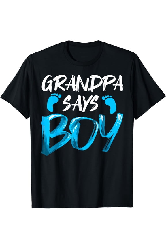 Gender Reveal Grandpa Says Boy Future Grandfather T-Shirt