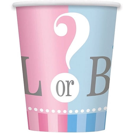 Gender Reveal Paper 9oz Cups, 8ct