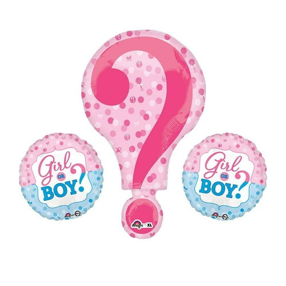 Gender Reveal Party Girl or Boy Pink and Blue Reversible Balloon Decoration Bundle by Anagram