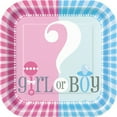 thumbnail image 1 of Gender Reveal Party Paper Dinner Plates, 9in, 8ct, 1 of 3