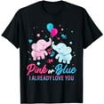 thumbnail image 1 of Gender Reveal Pink or Blue Boy or Girl Elephants T-Shirt, 1 of 5