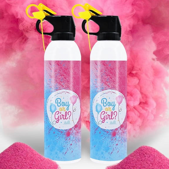 Gender Reveal Powder Extinguisher 2 Pack, Pink or Blue Color Launcher with Biodegradable Powder for Outdoor Gender Reveal Party Decorations, Baby Announcement and Photoshoot