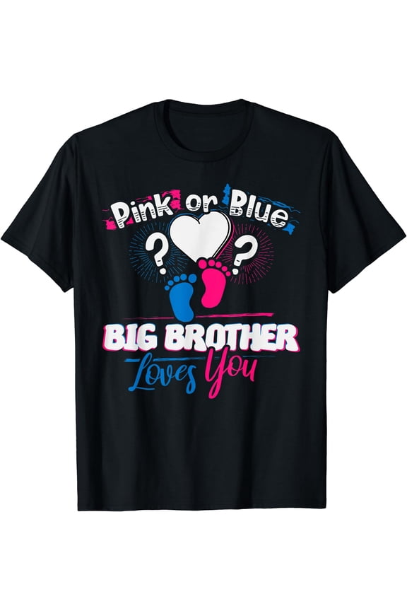 Gender Reveal Shirt Gift, Big brother Baby Announcement T-Shirt Black X-Large