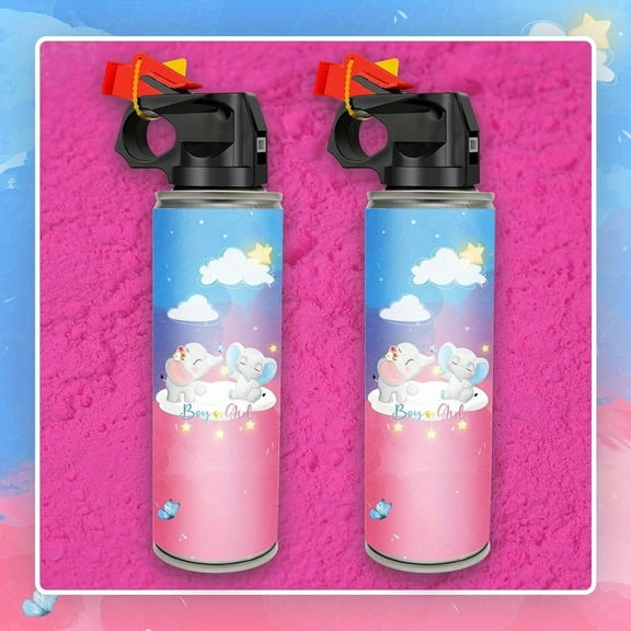 Gender Reveal Smoke Bombs,100% Biodegradable Butterfly Confetti Powder Cannon,Memorable Baby Gender Reveal Party Supplies Decorations & Ideas,2 PACK Pink