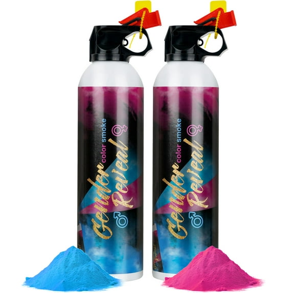HEAIHYD Gender Reveal Smoke Bombs Biodegradable Multicolor 6" 2 Pack