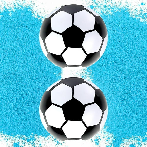 Gender Reveal Soccer Ball | 2 Pack Blue Powder Kit | Non-Transparent | Gender Reveal Party Baby Shower Supplies Ideas