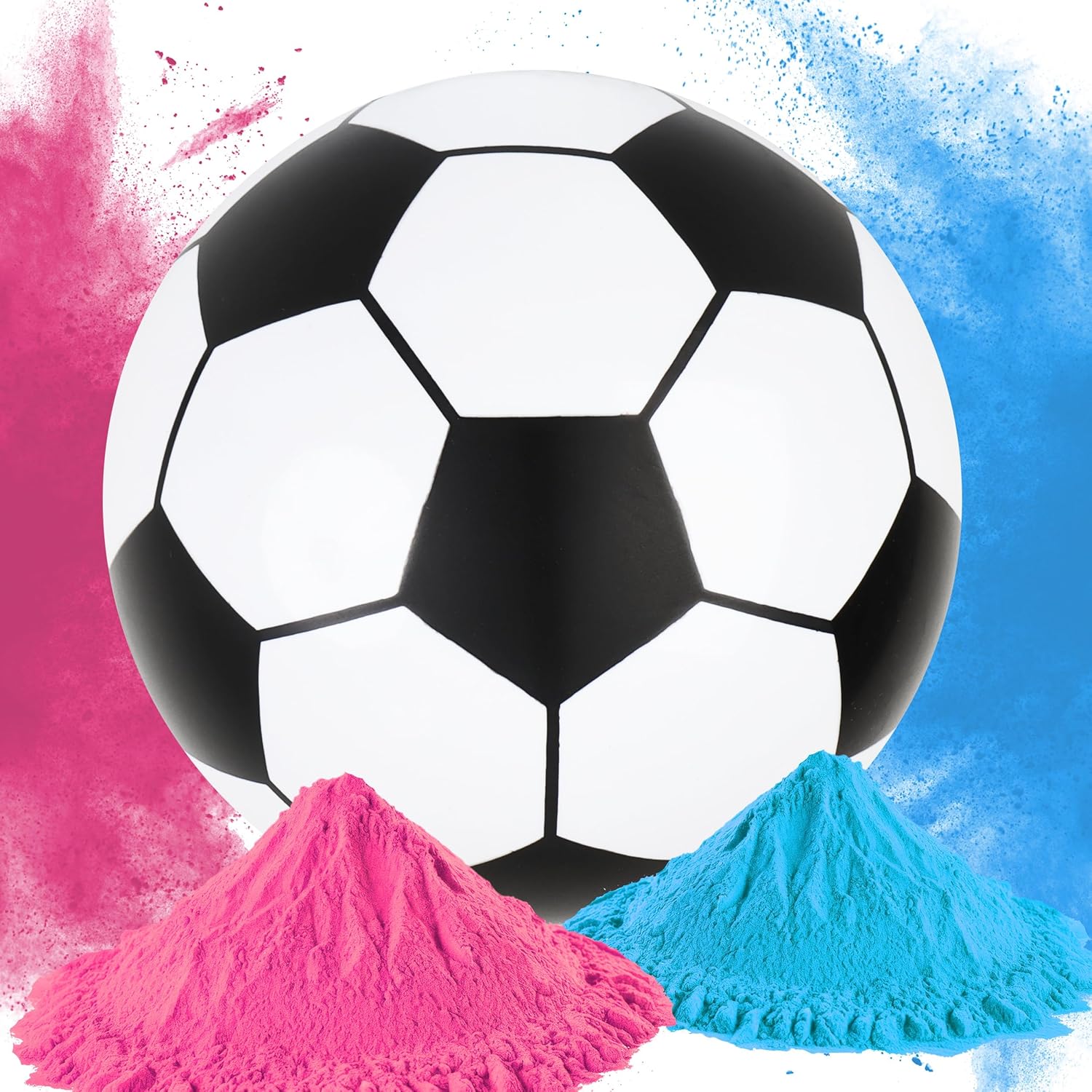 Gender Reveal Soccer Ball - with Powder for Boy or Girl Baby Ideas，2 Packs Blue and Pink