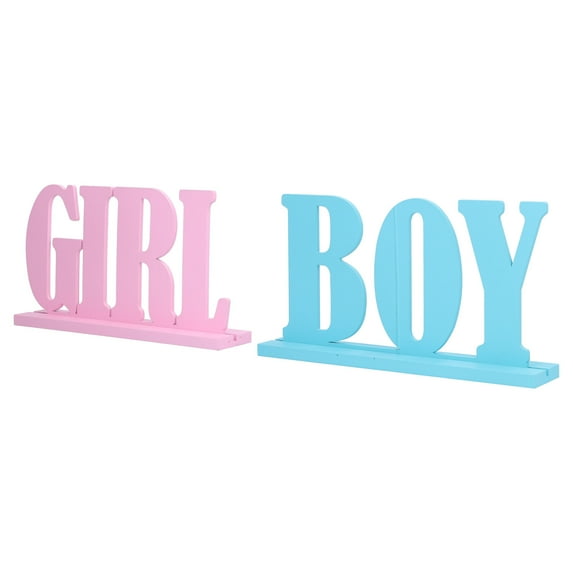 Gender Reveal Table Decorations Wooden Boy Girl Wood Signs for Baby Shower Gender Reveal Party Supplies
