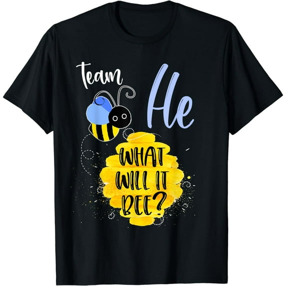 Gender Reveal Team HE Shirt Boy What Will It Bee or She Tee
