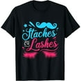 thumbnail image 1 of Gender Reveal Team Lashes Or Stashes T-Shirt, 1 of 3