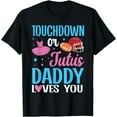 thumbnail image 1 of Gender Reveal Touchdowns Or Tutus Daddy Matching Baby Party T-Shirt, 1 of 2