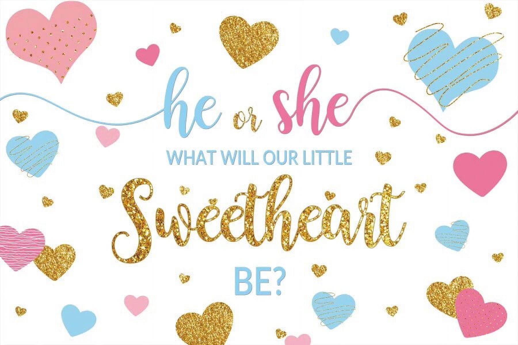 Gender Reveal Valentine Backdrop What Will Our Little Sweetheart Be