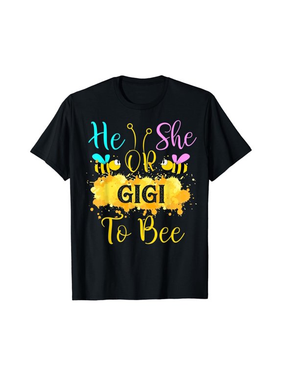 Gender Reveal What Will It Bee - He Or She Gigi T-Shirt BLACK Unisex S-5XL Hot Trending Shirt, Vintage Birthday Gift