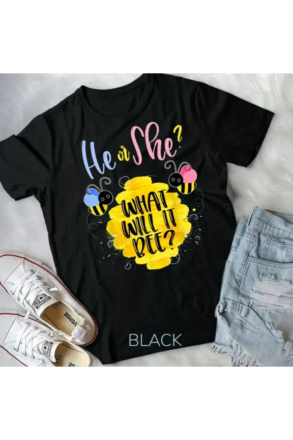 Gender Reveal What Will It Bee Shirt He Or She Boy Girl T-Shirt Unisex S-5XL Hot Trending Shirt, Vintage Birthday Gift