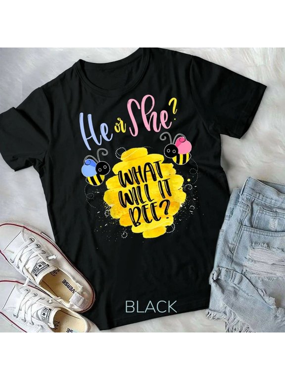 Gender Reveal What Will It Bee Shirt He Or She Boy Girl Tee Unisex T-Shirt