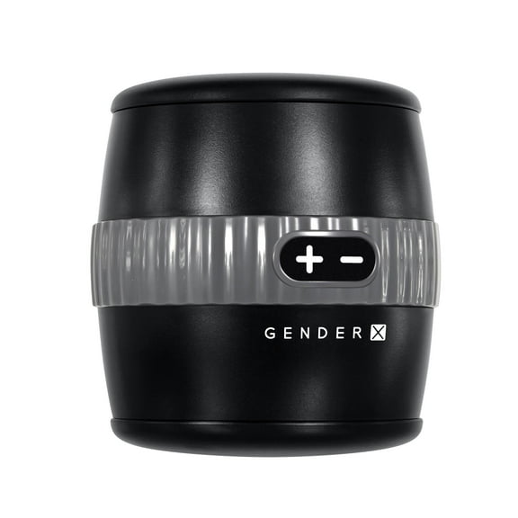Gender X Barrel Of Fun Rechargeable Open-Ended Vibrating Stroker Black