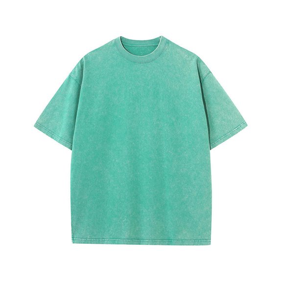 Gender-neutral cotton T-shirt oversized unisex short-sleeved casual loose washed cotton basic T-shirt tops