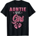 thumbnail image 1 of Gender reveal Auntie says Girl baby matching family set T-Shirt, 1 of 3