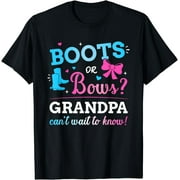 Gender reveal boots or bows grandpa matching baby party T-Shirt