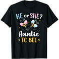 thumbnail image 1 of Gender reveal he or she auntie matching family baby party T-Shirt, 1 of 4