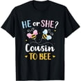 thumbnail image 1 of Gender reveal he or she cousin matching family baby party T-Shirt, 1 of 5