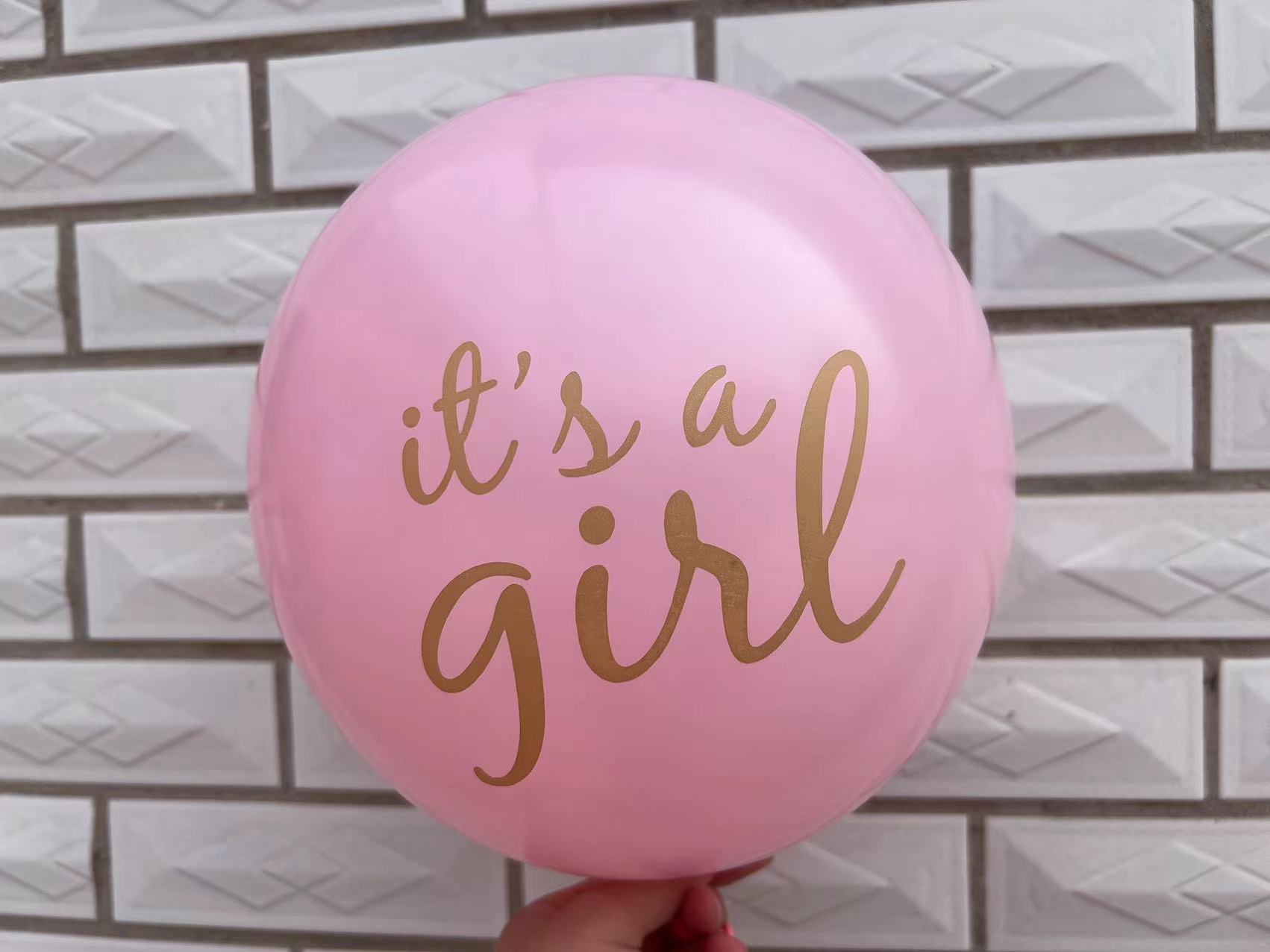 Gender reveals 12-inch bronzing love latex balloon oh baby Boy girl ...