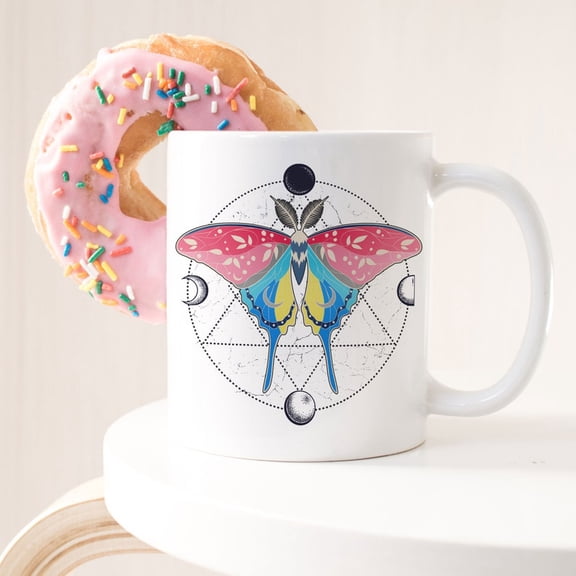 Genderflux Pride Coffee Mug, Genderfluid Pride F11lag Gift, L1GBT Nonbinary, NonBinary Transgender TranS1 Luna Moth Moon Phase CottagE1core