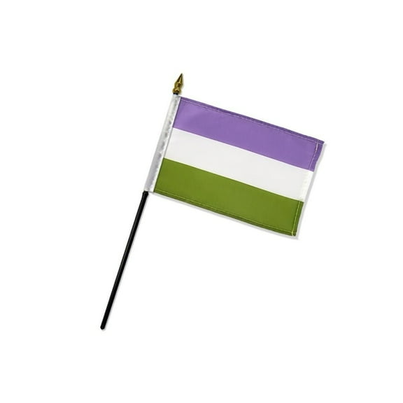 Genderqueer 4x6in Stick Flag