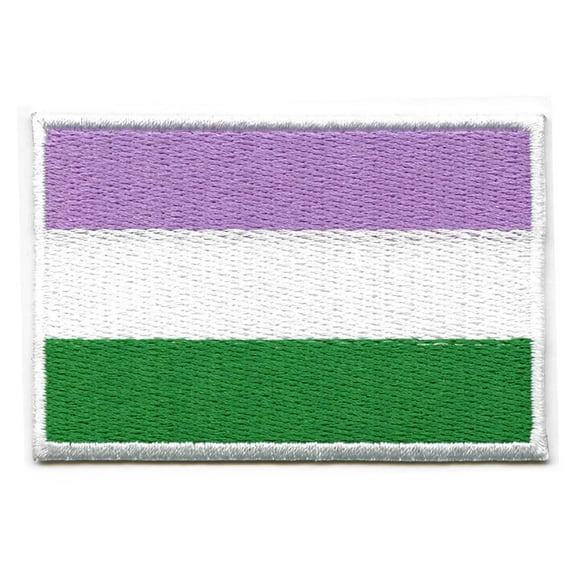 Genderqueer Pride Flag Patch LGBTQ+ Embroidered Iron On