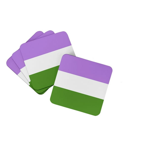 Genderqueer Pride Foam Coaster Set of 4