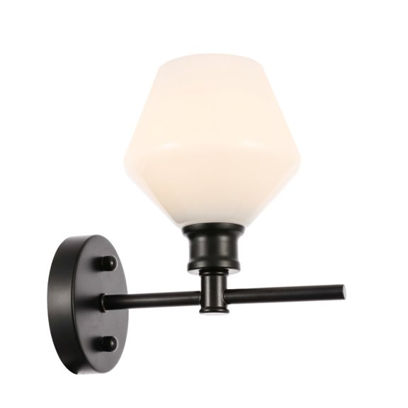 Globe Electric 1-Light Wall Sconce – Matte Black With Gold Accent & Clear Glass Shade, Dimmable Mid-Century Modern Wall Lamp For Bedroom, Kitchen, Or Hallway