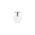 thumbnail image 1 of Gene 1 light Chrome and Clear glass Flush mount, 1 of 4
