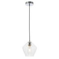 thumbnail image 1 of Gene 1 light Chrome and Clear glass pendant, 1 of 15