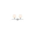 thumbnail image 1 of Gene 2 light Chrome and Frosted white glass Wall sconce, 1 of 4