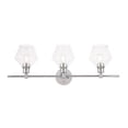 thumbnail image 1 of Gene 3 light Chrome and Clear glass Wall sconce, 1 of 3