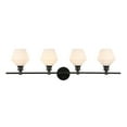 thumbnail image 1 of Gene 4 light Black and Frosted white glass Wall sconce, 1 of 7