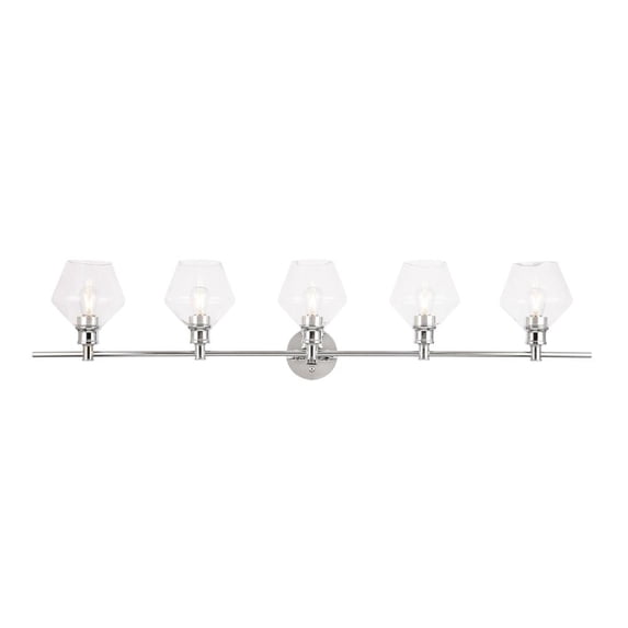 Gene 5 light Chrome and Clear glass Wall sconce