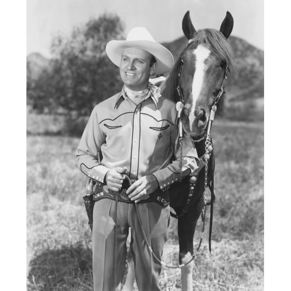 Gene Autry With His Horse Champion Portrait (8 x 10)