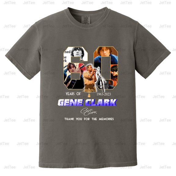 Gene Clark 60 Years 1963-2023 Byrds Folk Rock Music Singer Fan Comfort Color T-Shirt Unisex, up to 4XL