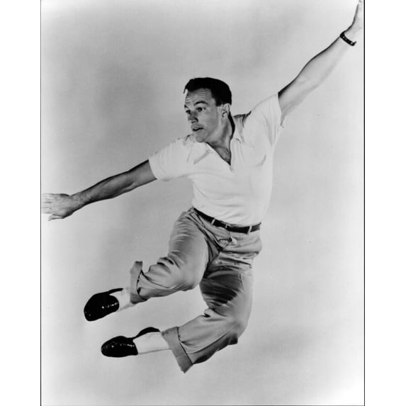 Gene Kelly Mid Jump Black And White Photo Print (8 x 10) - Item # MVM03756