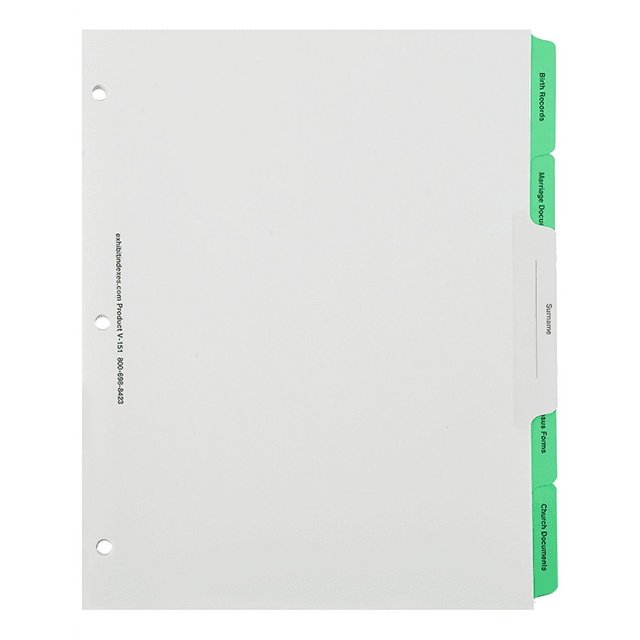 Genealogy Binder Dividers