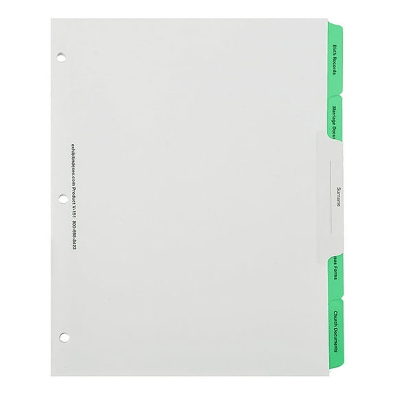 Exhibitindexes® Genealogy Binder Dividers