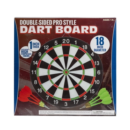 Gener8 Double Sided High Density Coiled Paper Fiber Dartboard With Darts for Ages 14 and Up