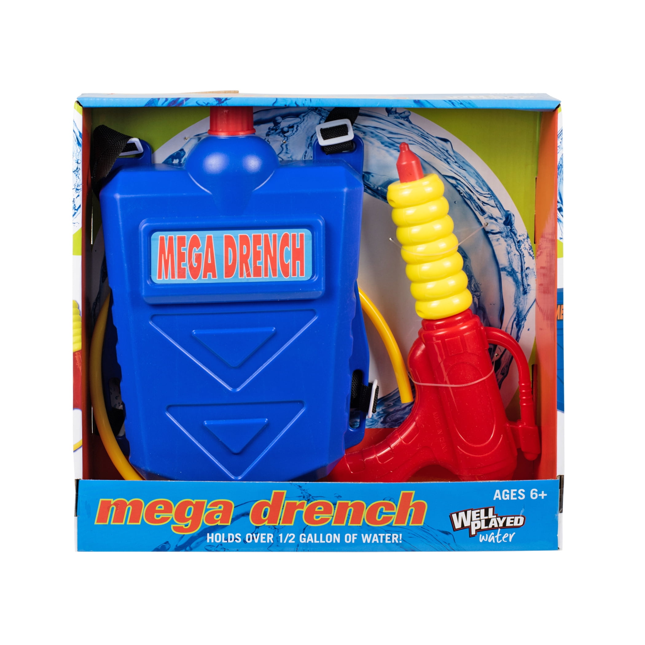 Gener8 Mega Drench Multi-Color Backpack Water Squirt Gun - Ages 6