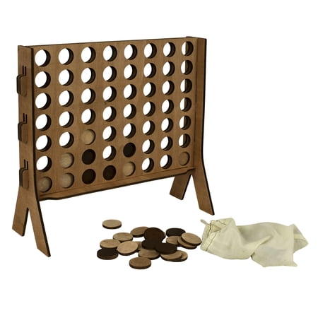 Gener8 Solid Wood Classic 4 in a Row Game - Ages 6 Years and up.